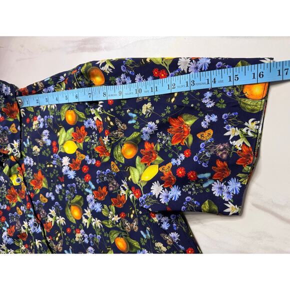 Fried Denim Mens tropical Grecian short sleeve button-down shirt size XL - Picture 8 of 10